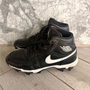 Jordan Black and White High-Top Athletic Cleats